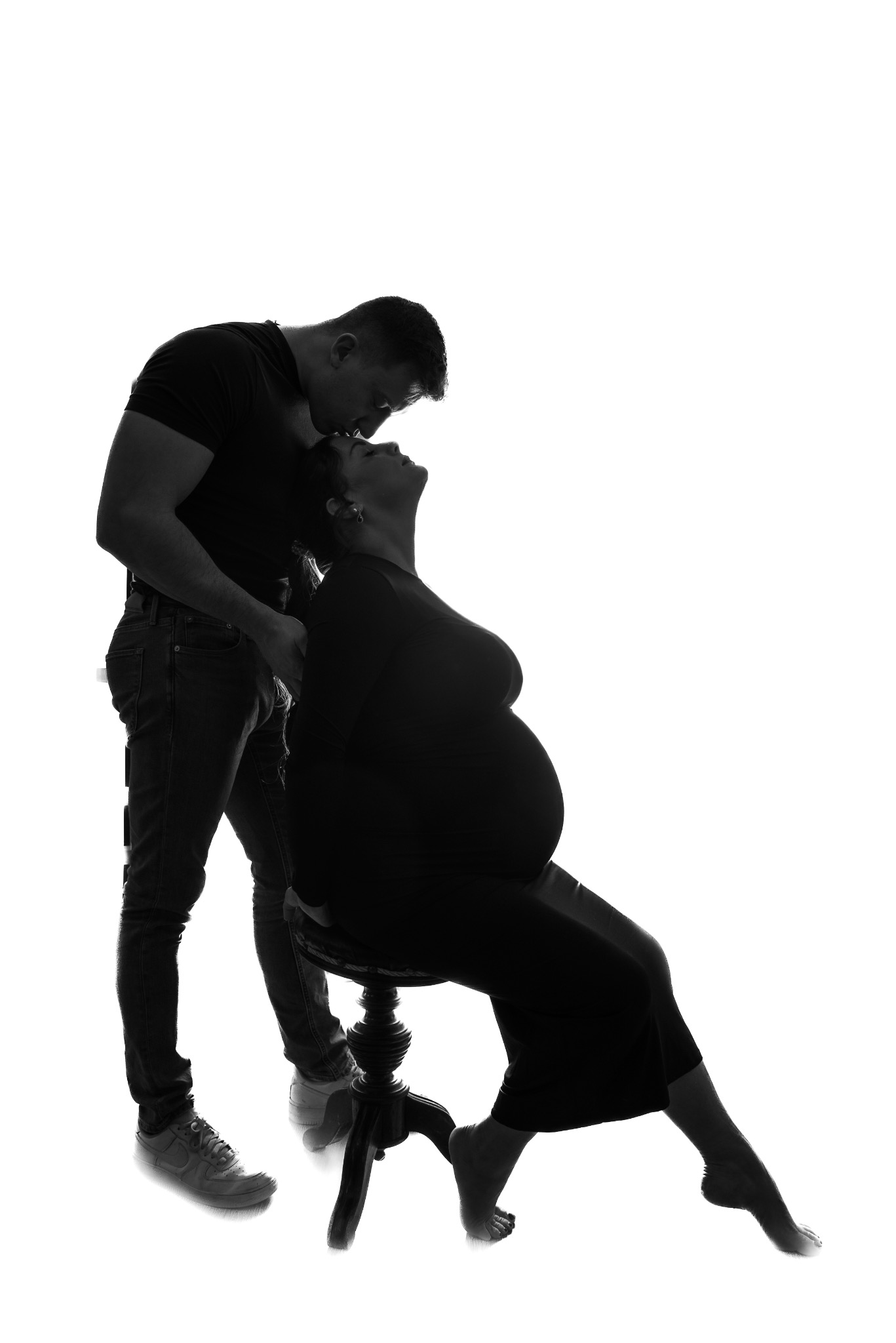 Portrait de grossesse en silhouette